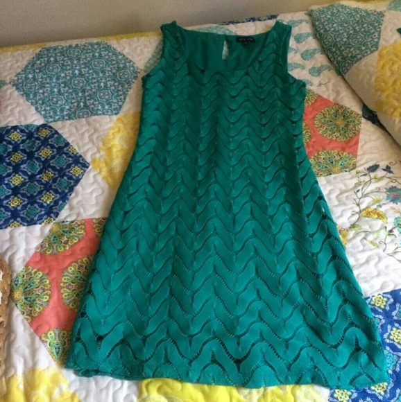 As U Wish Dresses & Skirts - Lace Teal Shift Dress